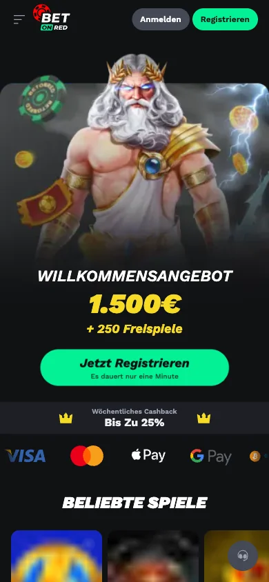 Mobile Erfahrung im Browser – BetOnRed